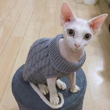 Ζεστό πλεκτό Sphynx πουλόβερ γάτας Χειμερινά ρούχα για κατοικίδια για γάτες μασκότ Ρούχα Katten Kedi Kitten Puppy Pullovers ropa para gatos