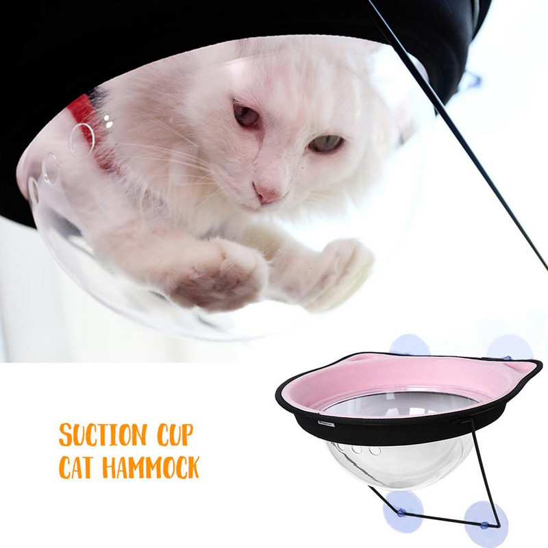 Hamac pentru pisici pentru animale de companie, capsulă spațială transparentă, ventuză, paturi suspendate, fereastră pentru plajă, pervaz, cuib, pisică pentru animale de companie, raft, scaun, paturi