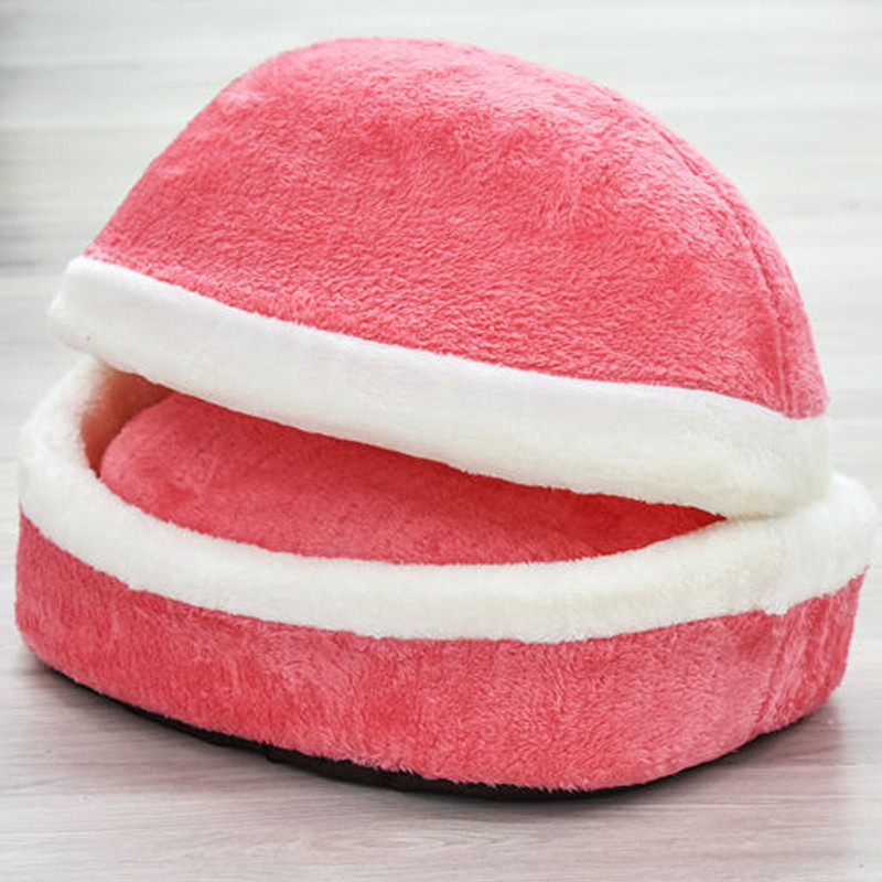 Στρογγυλό βελούδινο κρεβάτι γάτας Μαλακό μακρύ βελούδινο ζεστό σπίτι για κατοικίδια για μικρούς σκύλους Φωλιά 2 σε 1 μαξιλαράκι Καναπές ύπνου Puppy Sleep Bag Cave