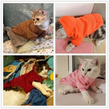 Ζεστά ρούχα για κατοικίδια για γάτες Ρούχα φθινοπωρινά χειμωνιάτικα ρούχα για γάτες Παλτό κουτάβι στολή για γάτες Ρούχα για γάτες με κουκούλες μασκότ 8Y45