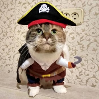 Αστείες στολές γάτας Κοστούμι πειρατών Ρούχα για γάτες Kitty Kitten Corsair Halloween Στολή για κουτάβι Κοστούμια για πάρτι για γάτες