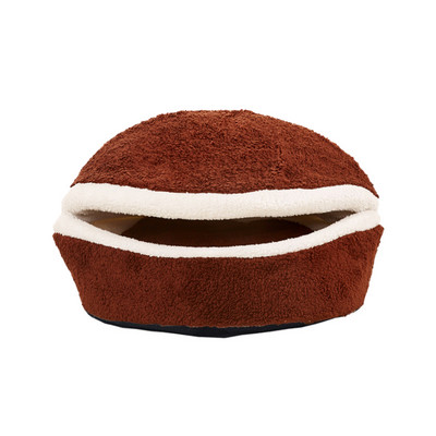 Γάτα Burger Κρεβάτι Χάμπουργκερ Σχεδιασμός Μαλακό Σπίτι κρεβατιού για κατοικίδια Αντιανεμικό αφαιρούμενο βαμβακερό υπνόσακος γάτας Αγκαλιά Σπήλαιο για γάτες Μικρά σκυλιά