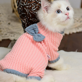 Άτριχα ρούχα για γάτες Χειμωνιάτικα ζεστά μαλακά γάτες Βαμβακερές κουκούλες πουλόβερ Sphynx Γάτα Κοστούμια Πουλόβερ Γατάκι Πουλόβερ Προμήθειες για γάτες
