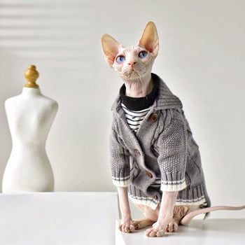 DUOMASUMI Πουλόβερ χωρίς τρίχες γάτα αποκλειστικής σχεδίασης Χειμερινή χοντρή ζεστασιά Devon, Cornish Hairless Cat Clothes Sphynx Cat Clothes