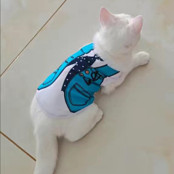 Γλυκιά εκτύπωση Sphynx Ρούχα γάτας Στολή Καλοκαιρινό γιλέκο κατοικίδιων ζώων για γάτες Gotas Rabbit Persian γατάκι μασκότ Ρούχα ubranko dla kota