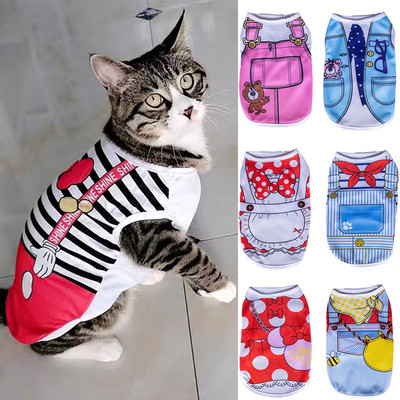 Sweet Print Sphynx Cat Clothes Costume Summer Pet Vest for Cats Gotas Rabbit Persian Kitten mascotas Clothing ubranko dla kota