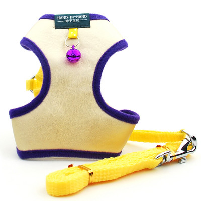 Pet Cat Harness Vest Leash Kućni ljubimac Podesivi pojas za kućne ljubimce sa zvonom Walking Lain za mače Puppy Mali srednji pas imitacija kože