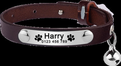 Kassi kaelarihm reguleeritav nahast kohandatud kassitarvikud nikerdatud kassi kaelarihm Väike kassi kaelarihm Unisex lemmiklooma kaelarihm kassitarvikud kaelarihmad