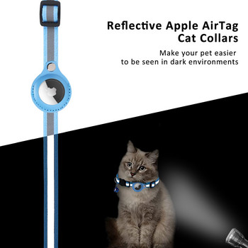 Airtag Case Нашийник за котки със защитен калъф за Anti Lost Locator Tracker Аксесоари за кучета Светлоотразителни нашийници за домашни любимци