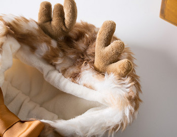 Ζεστό μανδύα Elk Fawn Cape Shawl Ρούχα για σκύλους γάτα Διακόσμηση παλτό Χριστουγεννιάτικα χειμωνιάτικα ρούχα για κατοικίδια Cosplay για δώρο στολή για μικρό σκύλο