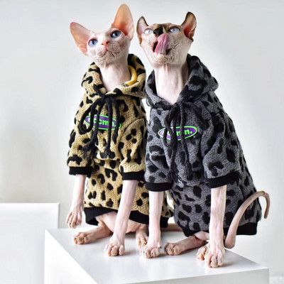 Tavaszi őszi szőrtelen macska pulóver Szfinx kapucnis pulóver divatos pulóver légáteresztő kabát cica kellékek menő pizsamák macskaruhák