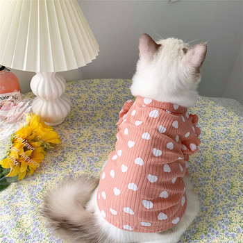 Пролетни дрехи за котки с принт Дрехи за домашни любимци за малки котки Кучета Котешки костюми Меко коте Коте Палто Яке Кученца Котки Облекло mascotas