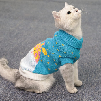 Πουλόβερ για κατοικίδια γάτας Χειμερινά ζεστά βαμβακερά ρούχα για γάτες Πλεκτά κουτάβι πουλόβερ γατάκι υφασμάτινο γιλέκο γάτας για μικρές μεσαίες γάτες Σκύλοι Τσιουάουα