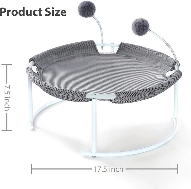 Mačji krevet, Kenyone Elevated Pet Breathable Periv viseći krevet za mačke, male srednje pse s plišanom podlogom i igračkom za mačke, plišanom loptom