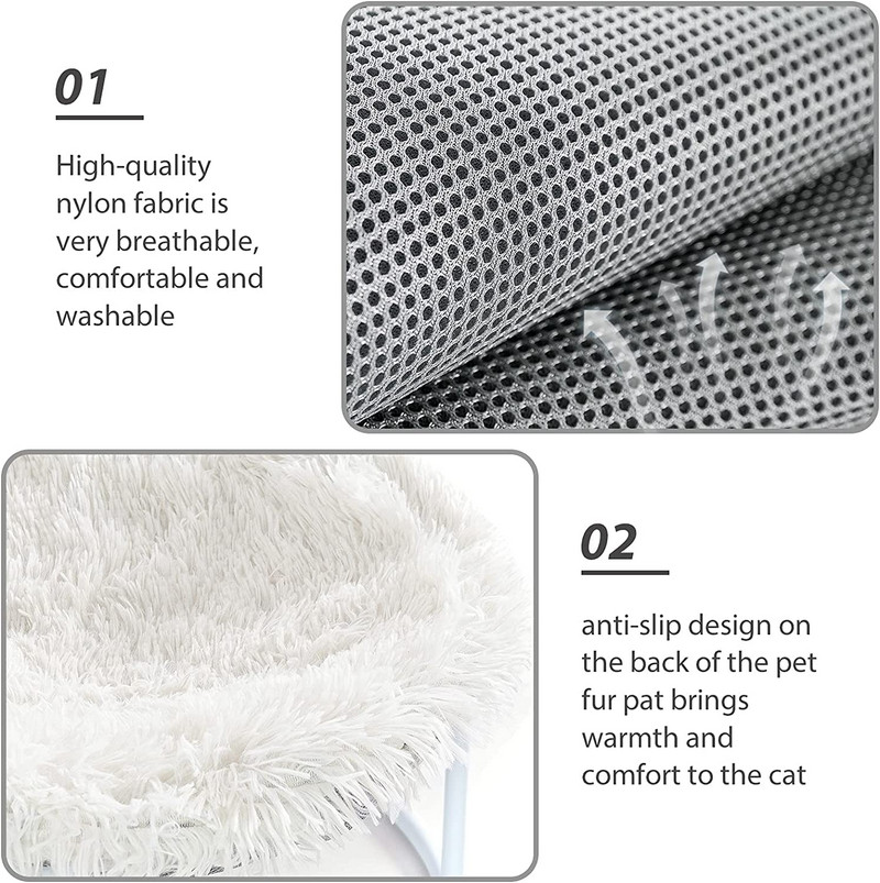 Mačji krevet, Kenyone Elevated Pet Breathable Periv viseći krevet za mačke, male srednje pse s plišanom podlogom i igračkom za mačke, plišanom loptom