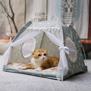 SHUANGMAO Sweet Princess Котешко легло Сгъваема палатка за котки Къща за кучета Кошница за котета Легла Сладки къщи Домашна възглавница Продукти за развъдник за домашни любимци
