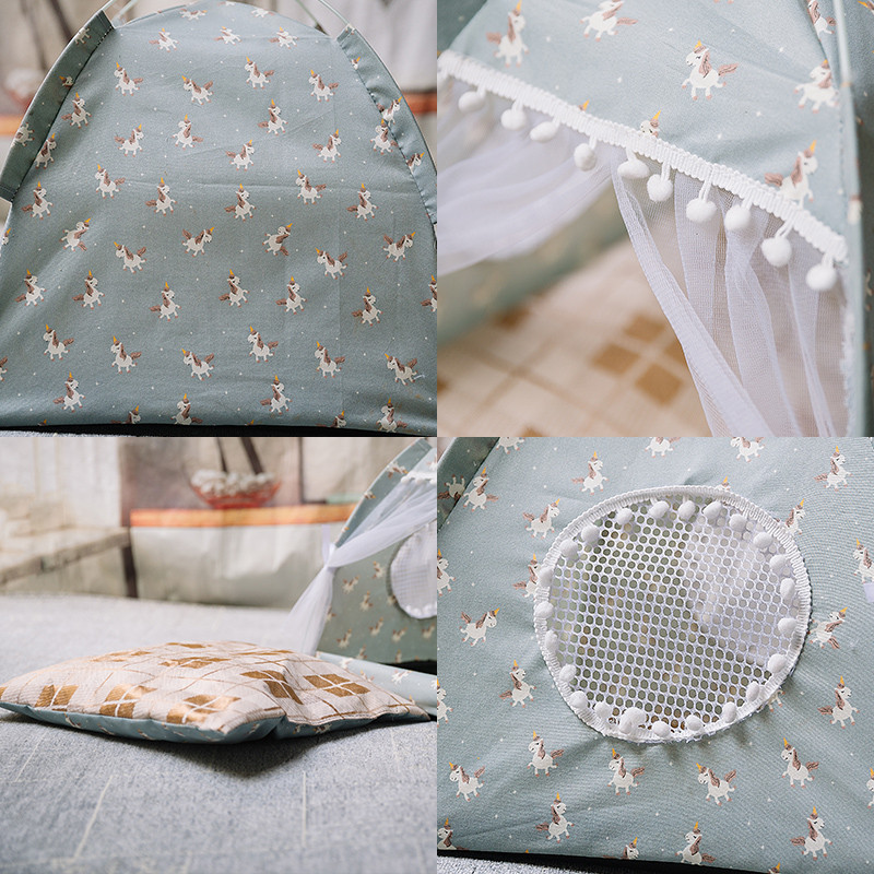 SHUANGMAO Sweet Princess Mačji krevet Sklopivi šator za mačke Kućica za pse Košara za mačiće Kreveti Slatke kućice Kućni jastuci Proizvodi za uzgajivačnice kućnih ljubimaca