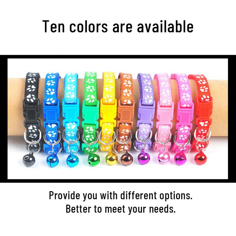 1kom Šarena mačja ogrlica Slatka zvonasta ogrlica Podesiva kopča Mačka Ogrlica za psa Personalizirani otisak stopala Ogrlica za mače Dodaci za pse