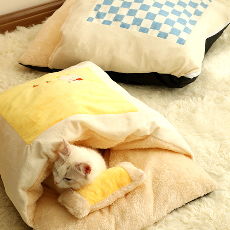Zimski topli krevet za mačke za kućne ljubimce Jastuk za mačke Slatka mačka Jastuk za jorgan Kuća Periva vreća za spavanje Mačje gnijezdo Uzgajivačnica za male pse Mačke