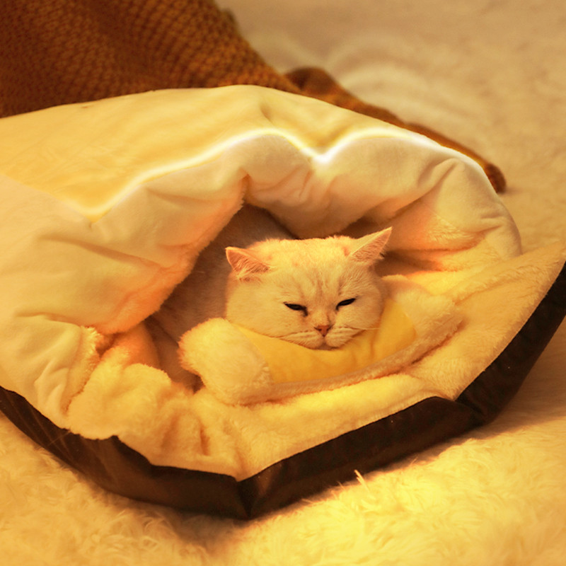 Zimski topli krevet za mačke za kućne ljubimce Jastuk za mačke Slatka mačka Jastuk za jorgan Kuća Periva vreća za spavanje Mačje gnijezdo Uzgajivačnica za male pse Mačke