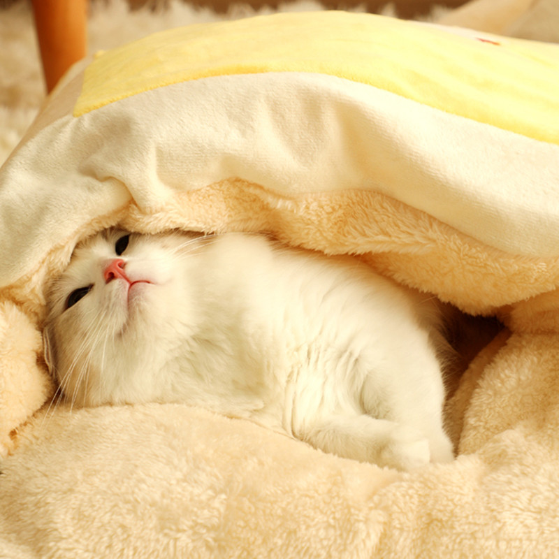 Zimski topli krevet za mačke za kućne ljubimce Jastuk za mačke Slatka mačka Jastuk za jorgan Kuća Periva vreća za spavanje Mačje gnijezdo Uzgajivačnica za male pse Mačke