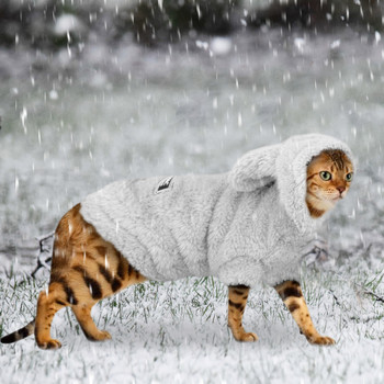 Χαριτωμένα ρούχα γάτας Fleece Winter Petpy Pet Coat Kitten Hoodie Ζεστά σκυλιά Ρούχα για μικρούς σκύλους Στολή για γάτα Chihuahua Yorkshire