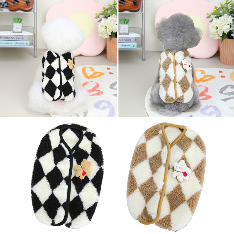 Madingas languotas vilnonis paltas Džeko šuns drabužiai Meškos liemenės Šunys Drabužiai Naminių gyvūnėlių komplektai Mieli žieminiai jorkiečių kalėdiniai kostiumai maži šunys