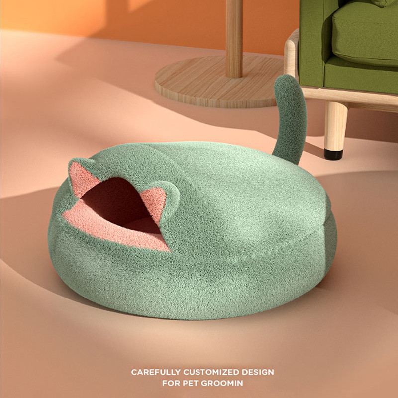 Mačka Zima Topli kreveti Super mekani mali psi od flisa Kućica Poluzatvorena Sofa za spavanje Kućni ljubimac Psić Mačić Neklizajuće gnijezdo za jorgan