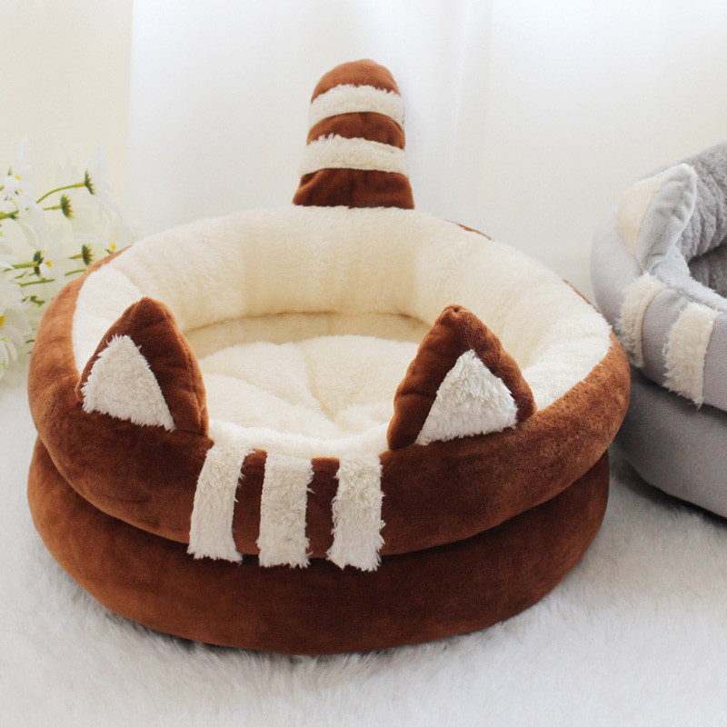 Κρεβάτι για κατοικίδια γάτας Χειμερινό ζεστό μαξιλάρι μαξιλαριού καναπέ, μαλακό στρογγυλό εσωτερικό καλάθι ματ για υπνόσακο για μικρά σκυλιά Προμήθειες για κουτάβια ρείθρων για γάτες