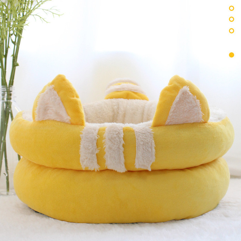 Κρεβάτι για κατοικίδια γάτας Χειμερινό ζεστό μαξιλάρι μαξιλαριού καναπέ, μαλακό στρογγυλό εσωτερικό καλάθι ματ για υπνόσακο για μικρά σκυλιά Προμήθειες για κουτάβια ρείθρων για γάτες