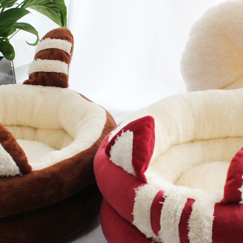 Κρεβάτι για κατοικίδια γάτας Χειμερινό ζεστό μαξιλάρι μαξιλαριού καναπέ, μαλακό στρογγυλό εσωτερικό καλάθι ματ για υπνόσακο για μικρά σκυλιά Προμήθειες για κουτάβια ρείθρων για γάτες