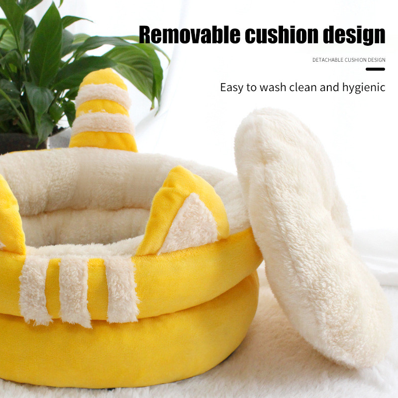 Κρεβάτι για κατοικίδια γάτας Χειμερινό ζεστό μαξιλάρι μαξιλαριού καναπέ, μαλακό στρογγυλό εσωτερικό καλάθι ματ για υπνόσακο για μικρά σκυλιά Προμήθειες για κουτάβια ρείθρων για γάτες