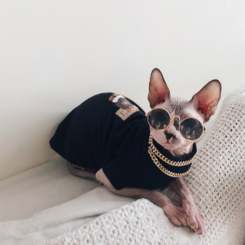 Ρούχα Devon Sphinx Ρούχα χωρίς τρίχες γάτες για ρούχα για κατοικίδια 100% βαμβακερά ρούχα για κατοικίδια με κολιέ