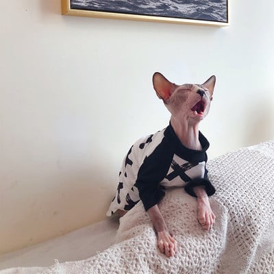 Ρούχα Devon Sphinx Ρούχα χωρίς τρίχες γάτες για ρούχα για κατοικίδια 100% βαμβακερά ρούχα για κατοικίδια με κολιέ