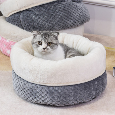 Cat Bed Kennel House Super Mīksts mājdzīvnieku grozs Deep Sleep Dog House Samta paklājiņi Dīvāns mazam suņu grozam kaķu gultai