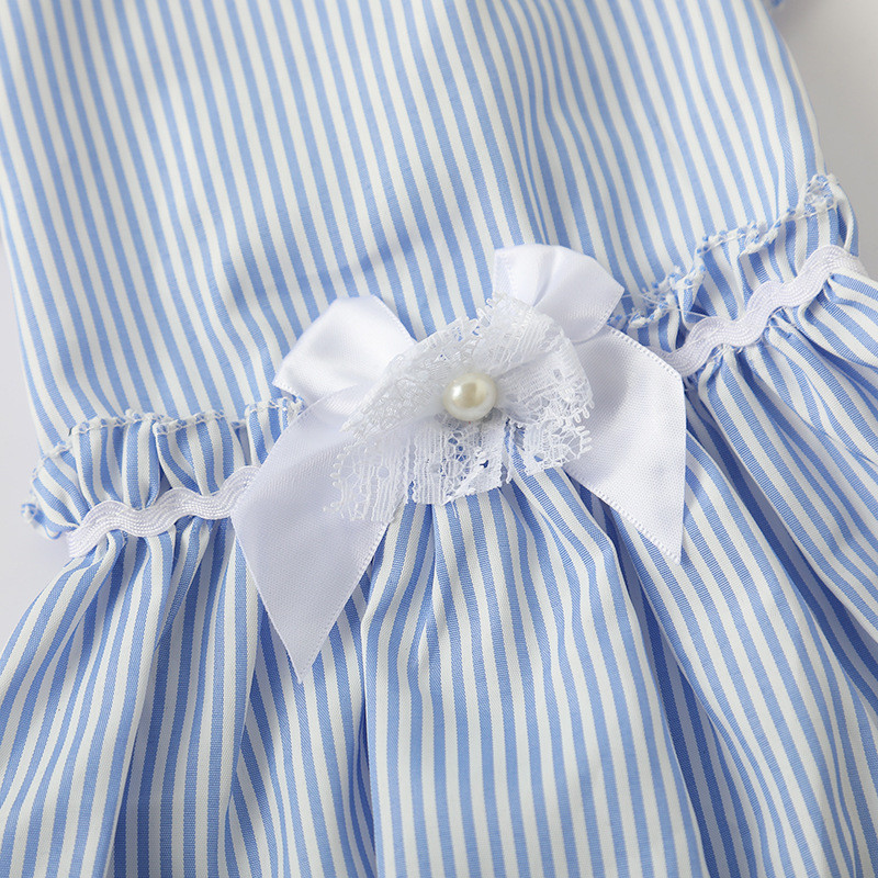 Sijonas naminiams gyvūnėliams Vasarinis plonas dryžuotas lankelis šunų sijonas Šnaucerio bichon katės sijonas Peteliškės sijonas šuniui Suknelė Mieli naminiai drabužiai