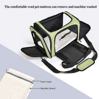 Μεταφορέας για Cat Pet Μαλακή τσάντα μεταφοράς Πτυσσόμενη τσάντα πλάτης σκύλου 4 ανοιχτές πόρτες Cat Ventilate Τσάντα ταξιδιού Προμήθειες για κατοικίδια