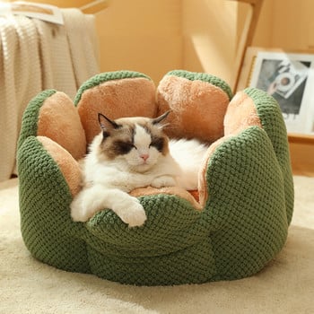 Μαλακή φωλιά γάτας Kennel κρεβάτι γάτας Σκύλοι Σχήμα λουλουδιών Ζεστό χειμωνιάτικο Άνετο που πλένεται μαξιλάρι για γάτα για μικρό χαλάκι για σκύλους