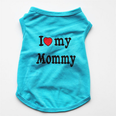 Odjeća za kućne ljubimce Ležerna odjeća za štene, pse, mačke, majica s printom "I Love Mommy & Daddy" majica s mačjim prslukom 100% pamučna majica kratkih rukava Odjeća za mačke i mačiće