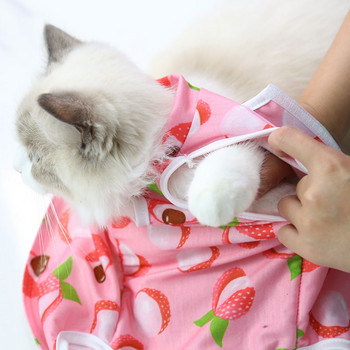 Εκτύπωση στολή αποστείρωσης γάτας Αντιολισθητικό χειρουργείο μετά την ανάκαμψη Φροντίδα κατοικίδιων αναπνεύσιμων ενδυμάτων άνοιξη καλοκαιρινά ρούχα για γάτες