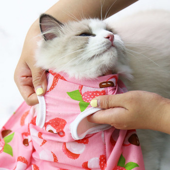 Печат Костюм за стерилизация на котки Хирургия против облизване След възстановяване Грижа за домашни любимци Дишащи дрехи Пролет Лято Котешки дрехи