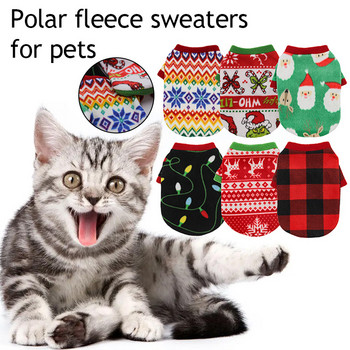 Зимни дрехи за домашни любимци, пуловер с котка сфинкс, сладък анимационен принт, дрехи за кученца за чихуахуа, топъл пуловер за малко куче, пуловер за куче шнауцер