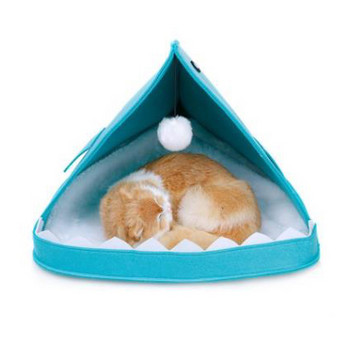 Γάτα χαριτωμένο κρεβάτι κατοικίδιο ζώο τσόχα καρχαρία πτυσσόμενο κρεβάτι για κατοικίδια Σκηνή σπίτι γατάκι Φωλιά ύπνου Μικρές γάτες Σκύλοι Κρεβάτια Προμήθειες για γάτες