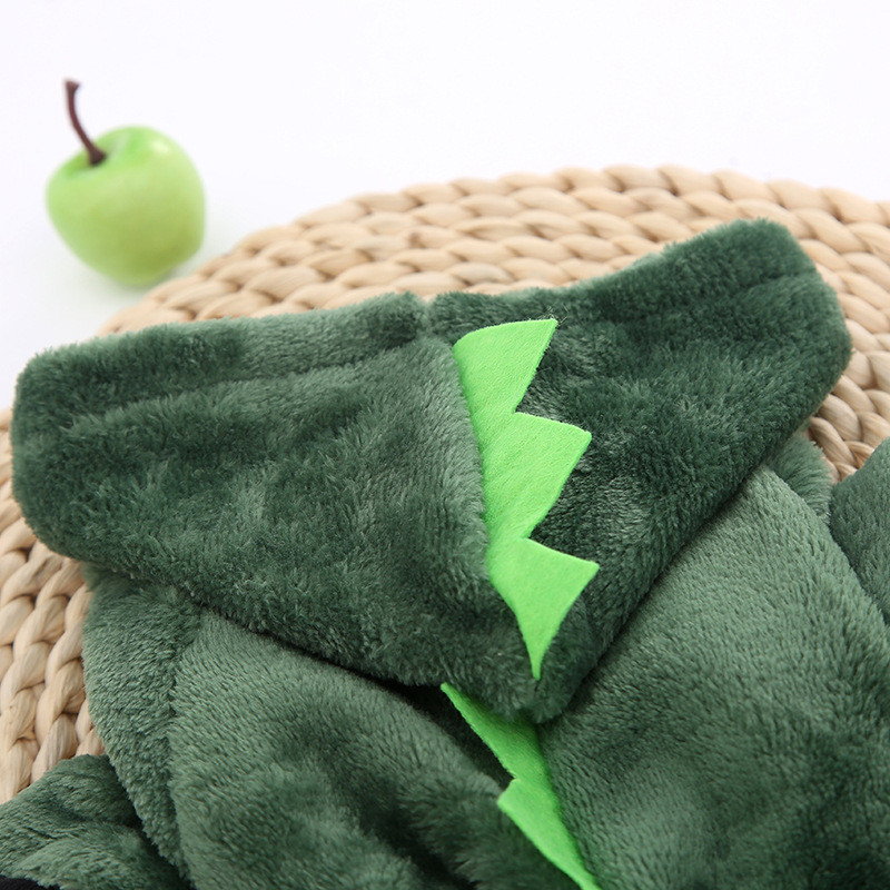 Αστεία στολή δεινοσαύρων κατοικίδιων γατών Ρούχα αποκριάτικων γατών για μικρές γάτες Χειμωνιάτικο ζεστό φλις κουκούλα γατάκι παλτό μπουφάν Ρούχα για σκύλους