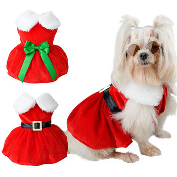 Коледна рокля за куче Облекло за малки кучета Котешка рокля Пола Коледни дрехи за кучета Рокля за кученца Празничен рожден ден Куче Парти Костюми за домашни любимци