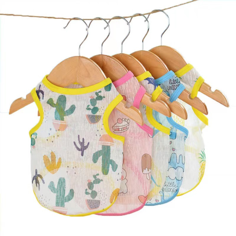 Suvised lemmikloomad hingavad õhukesed riided armsad trükitud päikesekaitsekreem Kassid Vest Varrukateta kutsikas Chihuahua särgid Kassipojad Koerad Riided