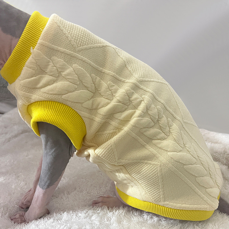 Ρούχα γάτας Φθινοπωρινό χειμωνιάτικο γιλέκο Ζεστό μαλλί Γλυκό πουλόβερ Σφίγγα Παλτό άτριχο γάτα μασίφ πουλόβερ μόδα Άνετο χαριτωμένο γατάκι