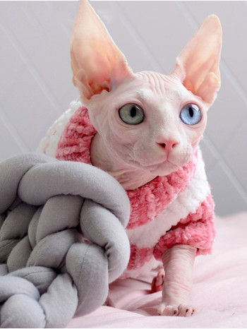 Дрехи за котки Зимни топли ръчно изработени меки котки, плетен пуловер, джъмпер, суичър с качулка сфинкс, пуловер, пуловер сфинкс, коте, дрехи, принадлежности за котки