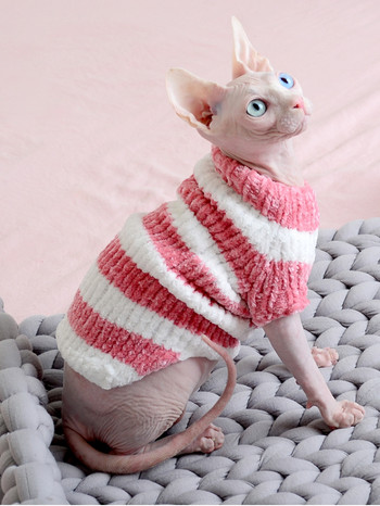 Дрехи за котки Зимни топли ръчно изработени меки котки, плетен пуловер, джъмпер, суичър с качулка сфинкс, пуловер, пуловер сфинкс, коте, дрехи, принадлежности за котки