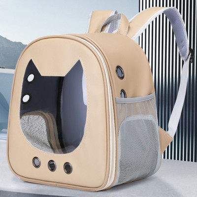 Τσάντα μεταφοράς γάτας PU Φορητό σακίδιο εξωτερικού χώρου ταξιδιού για γάτες μικρού σκύλου Διαφανές αναπνεύσιμο τσαντάκι ώμου μεταφοράς Προμήθειες για κατοικίδια